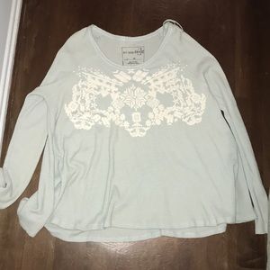 Free people light blue thermal long sleeve